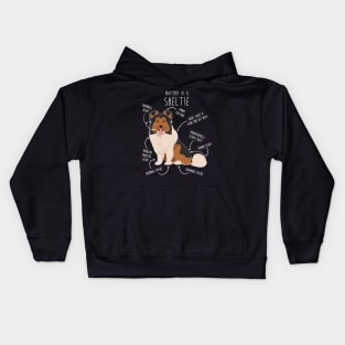 Sheltie Shetland Sheepdog Anatomy Kids Hoodie